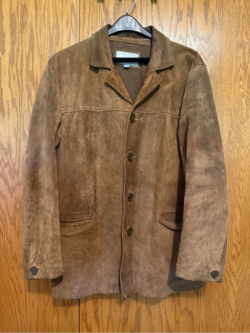 Wilsons Leather M. Julian Genuine Suede Jacket Brown Men’s XL Vintage